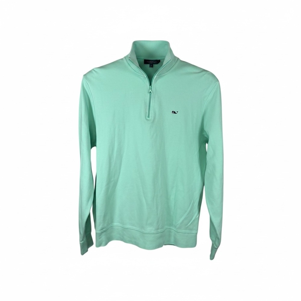 Vineyard Vines Mens Small Mint Green Cotton Quarter Zip Pullover Sweater‎ 1K0308